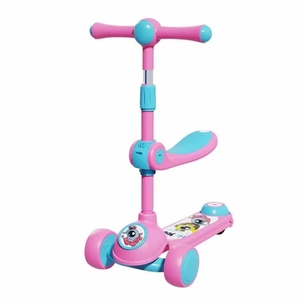 Trottinette en aluminium réglable pour enfants, 4 roues LED PU avec lumières, jouet d'extérieur pliable pour <span class=keywords><strong>fille</strong></span>, trottinette pour le plaisir - Product Image 6