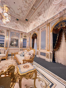 Projet de décoration intérieure de luxe <span class=keywords><strong>Rococo</strong></span> pour toute la <span class=keywords><strong>maison</strong></span>, design orné en feuille d'or, style palais - Product Image 3