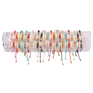 Bracciale in Conchiglia e Pietra PULSERA-TUBO Multicolore con Perline Regolabile Gioielli alla Moda 2400 Pezzi per Scatola - Product Image 2
