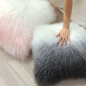Mông Cổ Cừu Lông Đệm Bìa Biệt Thự Sofa Gradient Ramp Bìa Tinh Khiết Tây Tạng Cừu Sang Trọng Gối Bìa Trang Trí Xoăn Cừu Lông - Product Image 2