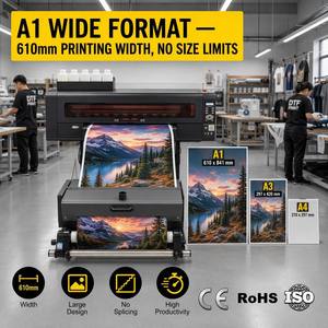 GOOSAM <b>A1</b> DTF <b>Printer</b> 2 Heads XP600 I1600 I3200 Bundle with Powder Shaker for T Shirt Custom Printing - Product Image 1
