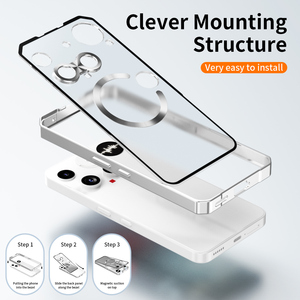 Funda Magnética Híbrida con Marco Metálico para Nothing Phone 3 5G, Parte Trasera Transparente Esmerilada de PC, Resistente a Impactos - Product Image 4