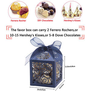 กล่องของชำร่วยงานแต่งงานแบบตัดเลเซอร์ 50 ชิ้นต่อแพ็ค กล่องของขวัญเล็กๆ สำหรับงานแต่งงาน งานเลี้ยงฉลองทารก งานวันเกิด - Product Image 5