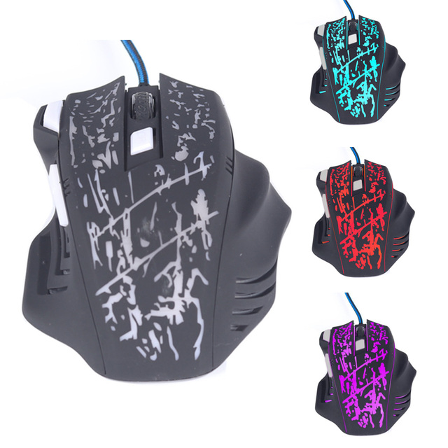 Comfortable Wired USB Optical RGB Ergonomic Mice 7 Buttons 7 Colors LED Backlight Gaming Mouse for PC Computer Laptop