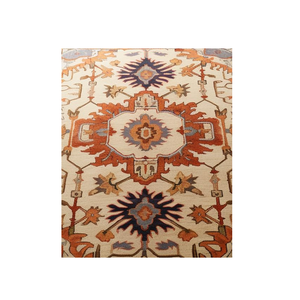 Tapis traditionnel moderne fait à la main en laine Oushak, tapis en velours cristal antidérapant au design personnalisé persan pour le sol de la maison - Product Image 3