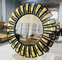 Ensemble de table console et miroir mural contemporains en verre effet diamant brisé pour entrée, salon, chambre