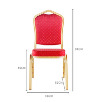Chaises de banquet empilables en aluminium pour hôtels et complexes hôteliers - Mobilier de restauration commercial au design moderne pour intérieur/extérieur
