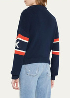Pull coupe ajustée avec lettres en jacquard tricoté sur mesure Pull à quart de fermeture éclair pour femmes Pull en tricot pour femmes Pull personnalisé