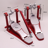 Batterie de percussions jazz portable à double pédale à entraînement direct rouge avec accessoires de baguette de grosse caisse en alliage d'aluminium, fabriquée par Dongnengyue Shandong
