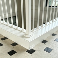 Ensemble de main courantes en aluminium à profil arqué français, couleur personnalisée, balustrade métallique classique pour la rénovation de villas, lofts, balcons et escaliers
