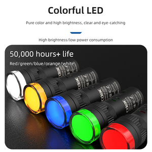 Indicador LED de plástico económico rojo verde 12V 24V 220V lámpara de señal piloto Terminal de <span class=keywords><strong>2</strong></span> pines con 8mm 12MM 16mm 22mm - Product Image 2