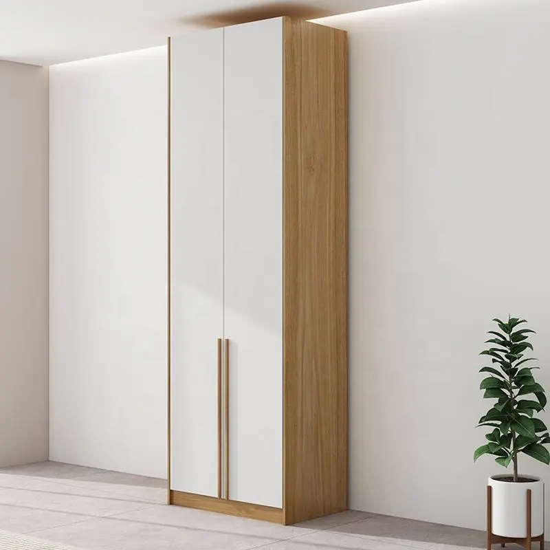 Single Bedroom Organizer Cheap Girl Mdf 2 Door Wardrobe Portable Corner Furniture Walking Closet Modernos