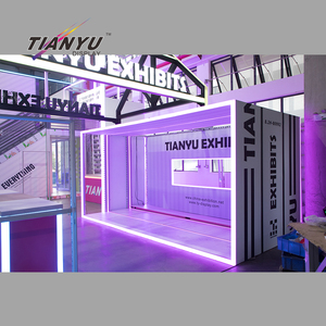 Thời trang mới NHÔM VUÔNG công bằng LED quảng cáo Backdrop hiển thị Cube đứng ráp tùy chỉnh Booth <span class=keywords><strong>kiosk</strong></span> cho các sự kiện - Product Image 1