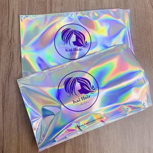 ซองพลาสติกโฮโลแกรมสีรุ้งแบบกำหนดเอง - ถุงจัดส่งสีรุ้งแบบปิดผนึกเองสำหรับต่อผมและผลิตภัณฑ์ความงาม - Product Image 6
