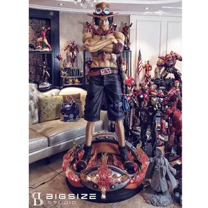 Famous Life Size 7ft Japanese Anime One Piece ACE Character Sculpture Home Decoration Resin Statue