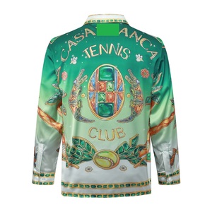 2026 primavera <span class=keywords><strong>camicia</strong></span> Casual con stampa 3D personalizzata per gli uomini macchia di seta manica lunga casà Blanca disegni - Product Image 3