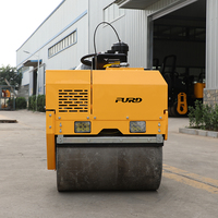 Petit Compacteur à Rouleaux Pratique, Autoporté, Rouleau Compresseur Routier à Double Tambour, Compacteur de Sol à Force d'Excitation de 2 Tonnes, Rouleau Compresseur de Roche