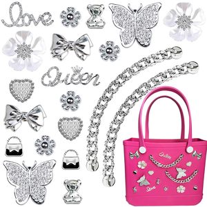 Abalorios de perlas para Bogg Bag, flores de mariposa y cadena para accesorios de Bogg Bag, dijes para bolsos de playa Simply Southern - Product Image 1