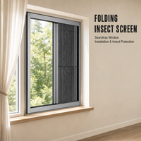 Moustiquaire plissée ultra-fine pour fenêtre P30, moustiquaire rétractable pliable en aluminium, moustiquaire accordéon pour fenêtres
