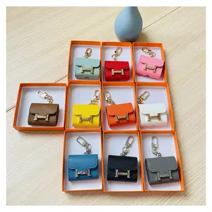 Cute Mini Bag Pendant Bag Decoration Protective Case Car Keychain with H Buckle