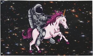 Bandera <span class=keywords><strong>de</strong></span> Astronauta <span class=keywords><strong>Unicornio</strong></span> 3x5 pies para Exterior e Interior con Ojales, Pancarta Decorativa para Jardín y Patio - Product Image 2