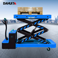 Chariot à main autoportant portable de 300 kg à 500 kg, plateforme de levage hydraulique avec roues, plateforme de chargement de matériaux