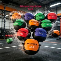 Balón Medicinal con Peso para Entrenamiento de Core y Fuerza, de Cuero Sintético, Sólido, Elástico y Ajustable, de 1kg a 12kg, para Ejercicios en Pared