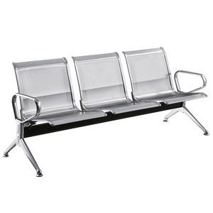 Banco de espera de acero inoxidable Yijiahao de 3 plazas con reposabrazos para uso en aeropuertos, parques, escuelas y exteriores. - Product Image 2