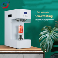 Machine de scellage commerciale automatique portable de bureau pour canettes de boissons, scelleuse de canettes de soda non rotative, base réglable, scelleuse de bouteilles à capuchon en aluminium