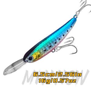 Leurre méné à lèvres en métal de 65mm 16g pour la pêche au bar en eau douce appât dur artificiel avec crochets - Product Image 5