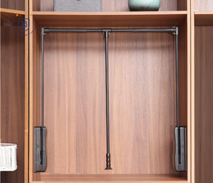 Rail de suspension de vêtements relevable pour <span class=keywords><strong>armoire</strong></span> haute avec retour automatique et amortisseur - Product Image 1