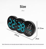 Jam Dinding Digital LED Huayang 2808 dengan Remote Control Multifungsi Alarm Tampilan Suhu untuk Ruang Tamu Rumah Modern