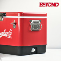 Glacière portable contemporaine en acier inoxydable 54QT, seaux à glace d'extérieur, bacs à boissons, cadeaux d'affaires, pinces de service, usage domestique