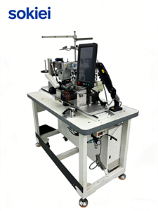 Machine à coudre industrielle programmable et automatisée à lit plat, haute vitesse et haute productivité, pour la couture de couvercles de roulements de moteur - Product Image 1