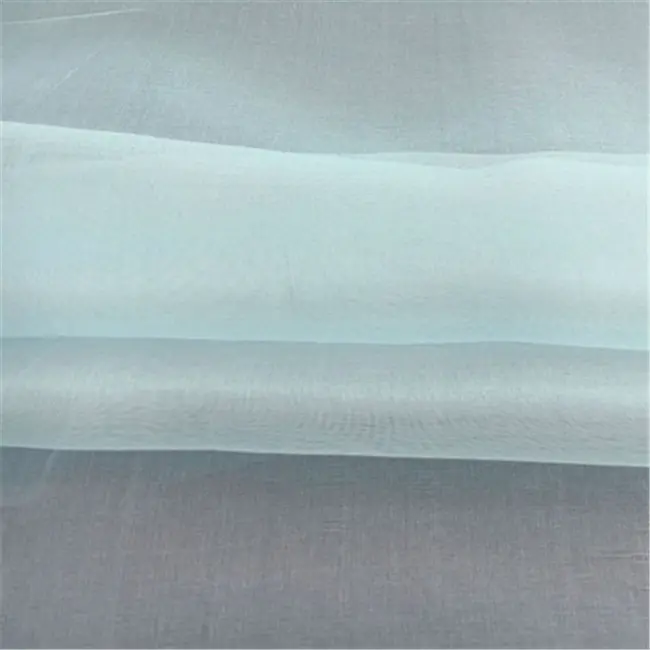 Wholesale Boski Breathable 5.5MM 114CM Plain Dyed Silk Organza Fabric for Summer Dress Cloth