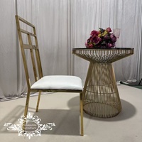 Table ronde de mariage en acier inoxydable doré, table à gâteau, mobilier de table avec plateau en verre noir, mobilier d'hôtel