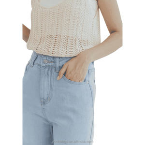 Pantalon de survêtement décontracté Hip Hop à jambes larges respirant et coupe ample pour l'été avec jean en lyocell doux pour femmes - Product Image 3