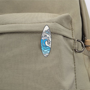 Ensemble d'épingles en émail sur le thème des vagues océaniques, broche vague et soleil pour la décoration quotidienne - Product Image 4