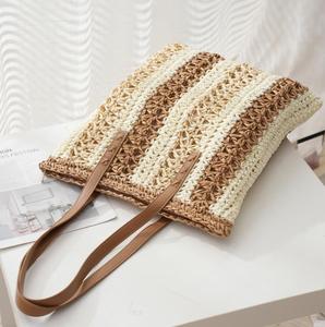 Alibaba – grand sac de plage en paille pour femme, sac à main fourre-tout de styliste, sacs de plage de vacances en bord de mer d'été oem en stock, vente en gros, <span class=keywords><strong>2023</strong></span> - Product Image 4