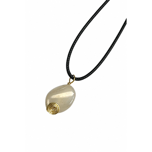 Kalung Liontin Batu Permata Berlapis Kawat dengan Spiral Emas, 6 Varietas Kristal, Tali Hitam, Perhiasan Boho - Product Image 4
