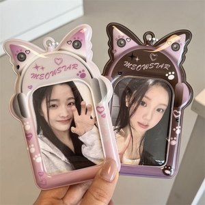 Nouveau <span class=keywords><strong>porte</strong></span>-cartes pour étudiant, design casque audio et chat, avec pochette photo 3 pouces pour cartes de collection, pendentif, <span class=keywords><strong>porte</strong></span>-cartes de grande valeur - Product Image 4