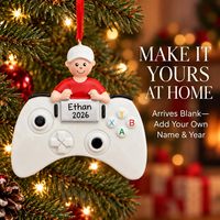 Ornement de Noël pour Gamer 2027, Cadeau personnalisé pour manette de jeu vidéo