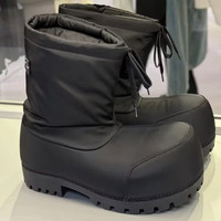 Bottes de Ski à Plateforme Chaudes Mi-Mollet Unisexe Homme Fabriquées Sur Mesure, Semelle Épaisse Vintage Gros Orteil Neige Chevalier Luxe Femme Mi-Mollet