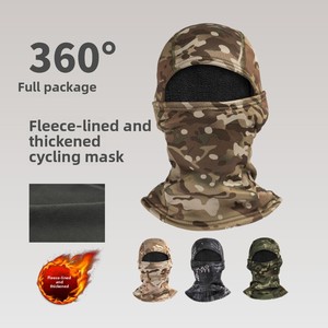 Masque facial complet chaud et résistant au froid, camouflage extérieur, capuche coupe-vent, couvre-chef pour moto, sports de plein air, unisexe, doublé polaire - Product Image 1