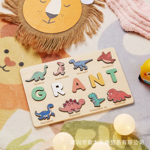 Planche à gratter éducative pour enfants, thème dinosaure, 0-3 ans, cadeau d'anniversaire, jouet <span class=keywords><strong>puzzle</strong></span> avec nom - Product Image 2
