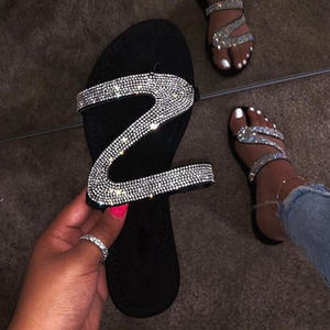Vente en gros pas cher vente femme verre chaussure strass sandales bricolage plein strass chaussure supérieure par cristal strass - Product Image 3