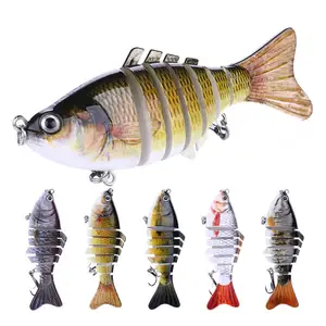 Esca per pesci bassi artificiali personalizzati da 10cm 15.4g Swimbait 7 esche da pesca rigide Multi snodate segmentate