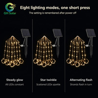 Guirlandes solaires pour fenêtre, chambre, balcon, fête, mariage, jardin, IP65, étanches, 8 modes d'éclairage, du crépuscule à l'aube