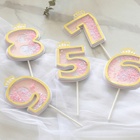 Cake Insertion Decor Insertion Card Party Dekor Cake Topper Neue Pailletten Digitale Kerze Alles Gute zum Geburtstag Nummer Kuchen Kerze