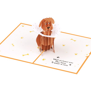 <span class=keywords><strong>Carte</strong></span> de vœux humoristique et amusante pour la rééducation canine, pyramide de condoléances, impression UV tridimensionnelle - Product Image 1